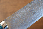 Takeshi Saji R2/SG2 Finition en diamant Bunka  170mm Bleu turquoise  Manipuler - japanny-FR