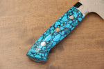 Takeshi Saji R2/SG2 Finition en diamant Bunka  170mm Bleu turquoise  Manipuler - japanny-FR
