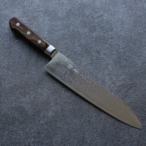 Seisuke Nami AUS10 Finition miroir Damas Gyuto  210mm Bois de Pakka marron Manipuler - japanny-FR