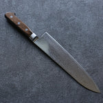 Seisuke Nami AUS10 Finition miroir Damas Gyuto  210mm Bois de Pakka marron Manipuler - japanny-FR