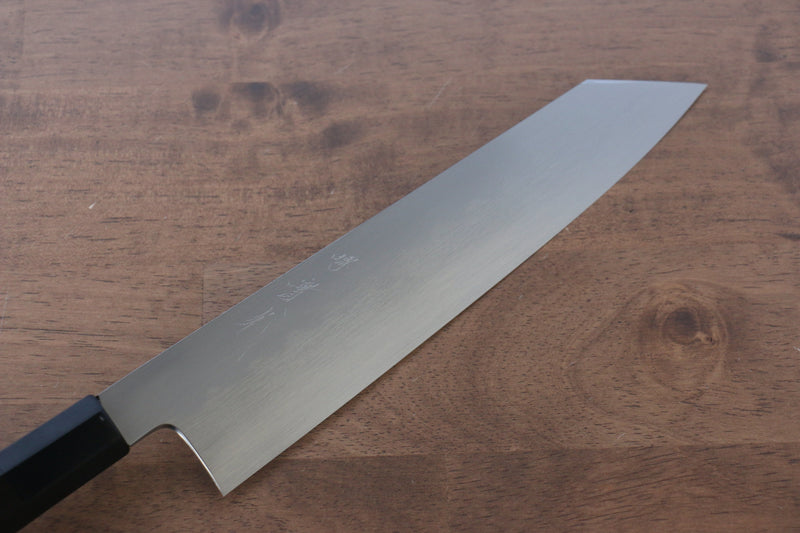 Jikko Honyaki Acier Blanc No.3 Kasumitogi Kirituke Gyuto 210mm Manipuler Bois d'ébène - japanny-FR