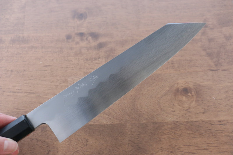 Jikko Honyaki Acier Blanc No.3 Kasumitogi Kirituke Gyuto 210mm Manipuler Bois d'ébène - japanny-FR