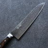 Seisuke Nami AUS10 Finition miroir Damas Gyuto  210mm Bois de Pakka marron Manipuler - japanny-FR