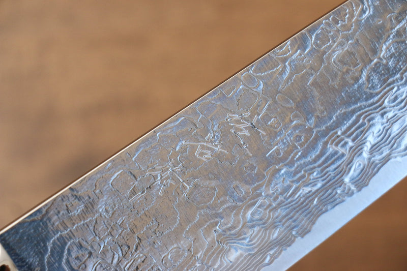 Takeshi Saji R2/SG2 Finition en diamant Santoku  180mm Bleu turquoise  Manipuler - japanny-FR