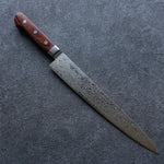 Seisuke Mokusei ZA-18 Finition miroir Damas Sujihiki  240mm Bois de Pakka marron Manipuler - japanny-FR