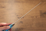 Takeshi Saji R2/SG2 Finition en diamant Gyuto  210mm Bleu turquoise  Manipuler - japanny-FR