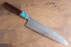 Yu Kurosaki Senko R2/SG2 Martelé Gyuto  210mm Shitan(férule:turquoise avec anneau) Manipuler - japanny-FR