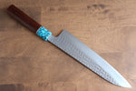 Yu Kurosaki Senko R2/SG2 Martelé Gyuto  210mm Shitan(férule:turquoise avec anneau) Manipuler - japanny-FR