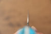 Takeshi Saji R2/SG2 Finition en diamant Gyuto  210mm Bleu turquoise  Manipuler - japanny-FR