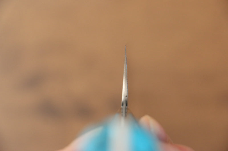 Takeshi Saji R2/SG2 Finition en diamant Gyuto  210mm Bleu turquoise  Manipuler - japanny-FR