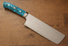 Takeshi Saji R2/SG2 Finition en diamant Nakiri  170mm Bleu turquoise  Manipuler - japanny-FR