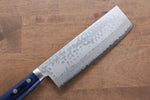 Kunihira Sairyu VG10 Damas Nakiri  165mm Bois de pakka bleu Manipuler - japanny-FR