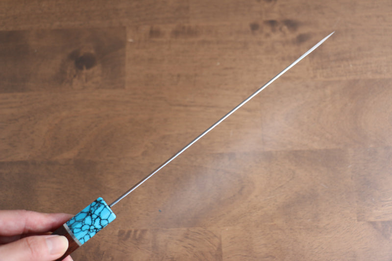 Yu Kurosaki Senko R2/SG2 Martelé Gyuto  210mm Shitan(férule:turquoise avec anneau) Manipuler - japanny-FR