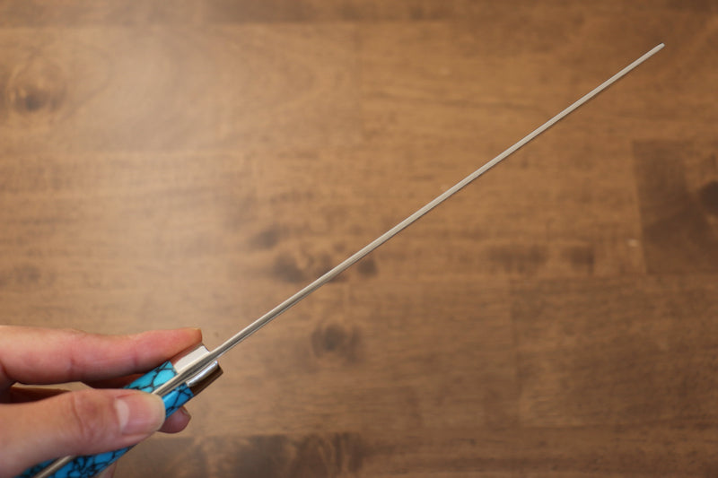 Takeshi Saji R2/SG2 Finition en diamant Nakiri  170mm Bleu turquoise  Manipuler - japanny-FR