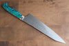 Yu Kurosaki Senko Ei R2/SG2 Martelé Gyuto  210mm Acrylique bleu vert Manipuler - japanny-FR