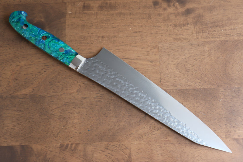 Yu Kurosaki Senko Ei R2/SG2 Martelé Gyuto  210mm Acrylique bleu vert Manipuler - japanny-FR