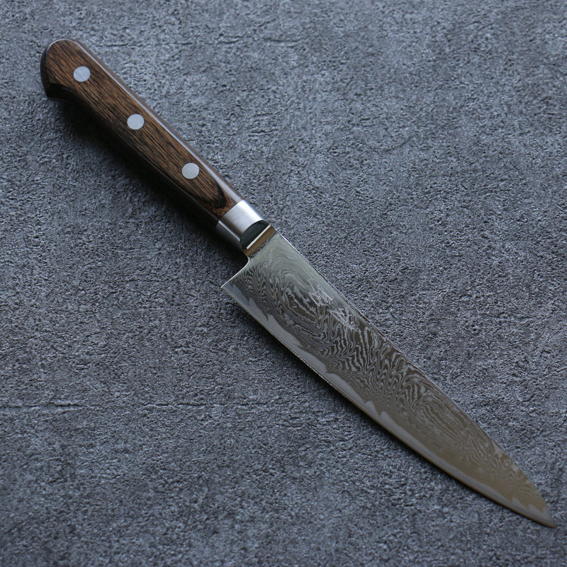 Seisuke Nami AUS10 Finition miroir Damas Petite-utilité  135mm Bois de Pakka marron Manipuler - japanny-FR