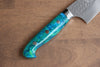 Yu Kurosaki Senko Ei R2/SG2 Martelé Gyuto  210mm Acrylique bleu vert Manipuler - japanny-FR