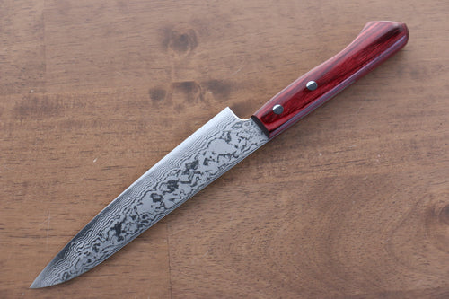 Katsushige Anryu VG10 Damas Petite-utilité  150mm Bois de pakka rouge Manipuler - japanny-FR