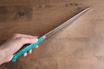 Yu Kurosaki Senko Ei R2/SG2 Martelé Gyuto  210mm Acrylique bleu vert Manipuler - japanny-FR