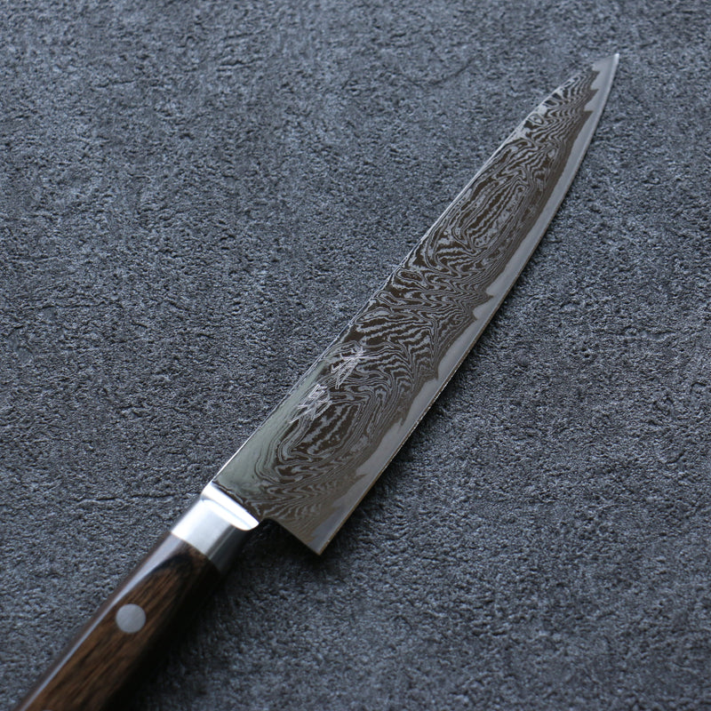 Seisuke Nami AUS10 Finition miroir Damas Petite-utilité  135mm Bois de Pakka marron Manipuler - japanny-FR