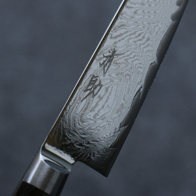 Seisuke Nami AUS10 Finition miroir Damas Petite-utilité  135mm Bois de Pakka marron Manipuler - japanny-FR