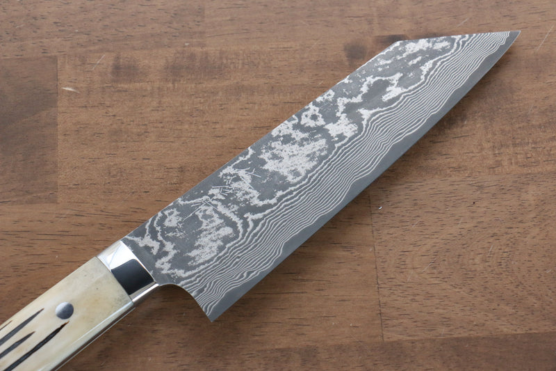 Takeshi Saji VG10 Damas noir Bunka  180mm Os de vache Manipuler - japanny-FR