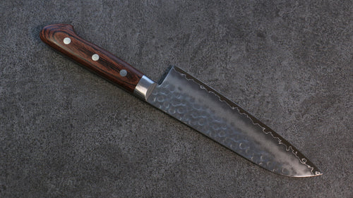 Seisuke Acier suédois Martelé Santoku  165mm Acajou Manipuler - japanny-FR