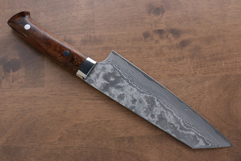 Takeshi Saji VG10 Damas noir Bunka  180mm Ironwood Manipuler - japanny-FR