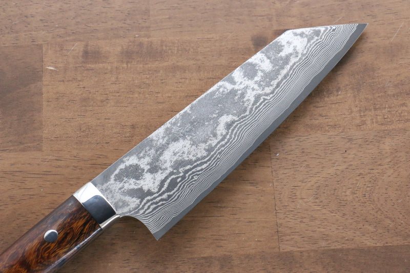 Takeshi Saji VG10 Damas noir Bunka  180mm Ironwood Manipuler - japanny-FR
