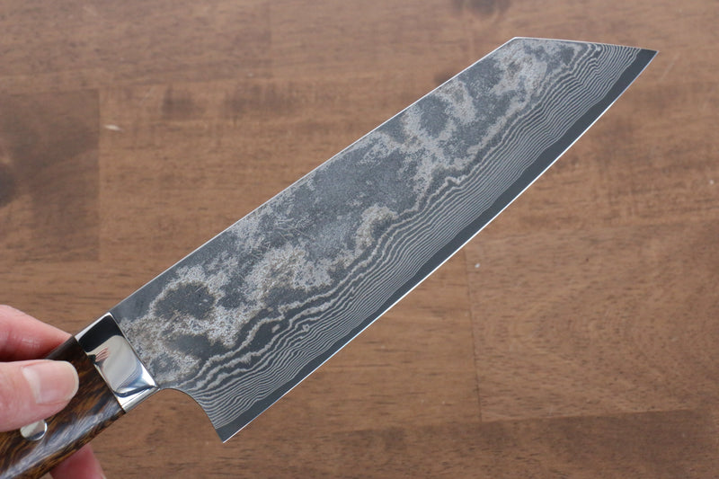Takeshi Saji VG10 Damas noir Bunka  180mm Ironwood Manipuler - japanny-FR