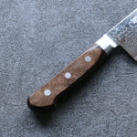 Seisuke Nami AUS10 Finition miroir Damas Santoku  180mm Bois de Pakka marron Manipuler - japanny-FR