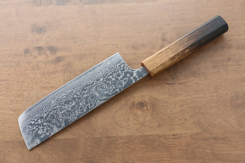 Katsushige Anryu VG10 Migaki Terminé Damas Nakiri  165mm Chêne Manipuler - japanny-FR