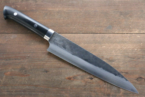 Shungo Ogata Super Bleu Martelé Finition noire Gyuto  210mm Micarta noir Manipuler - japanny-FR