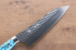 Yu Kurosaki Senko R2/SG2 Martelé Santoku  170mm Turquoise Manipuler - japanny-FR