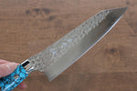 Yu Kurosaki Senko R2/SG2 Martelé Santoku  170mm Turquoise Manipuler - japanny-FR
