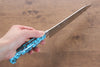 Yu Kurosaki Senko R2/SG2 Martelé Santoku  170mm Turquoise Manipuler - japanny-FR