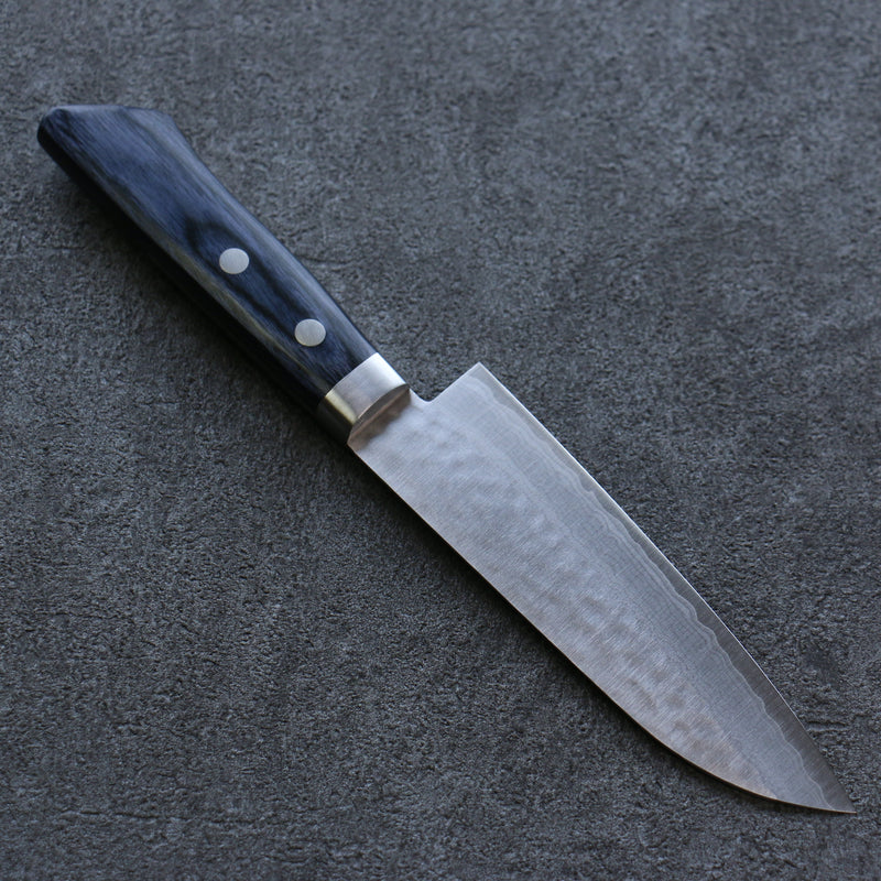 Kunihira Tanryu VG10 Martelé Petit Santoku  130mm Bois de pakka bleu Manipuler - japanny-FR