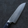 Kunihira Tanryu VG10 Martelé Petit Santoku  130mm Bois de pakka bleu Manipuler - japanny-FR