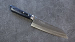 Kunihira VG1 Martelé Santoku  170mm bleu marine de pakka noir Manipuler - japanny-FR