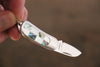 Moki Mini Pendant Pocket Knife w/ Checkered White Mother of Pearl and Abalone - japanny-FR