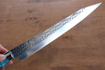 Yu Kurosaki Senko R2/SG2 Martelé Sujihiki  240mm Turquoise Manipuler - japanny-FR