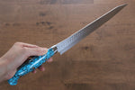Yu Kurosaki Senko R2/SG2 Martelé Sujihiki  270mm Turquoise Manipuler - japanny-FR