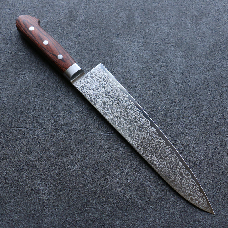 Seisuke Mokusei ZA-18 Finition miroir Damas Gyuto  240mm Bois de Pakka marron Manipuler - japanny-FR