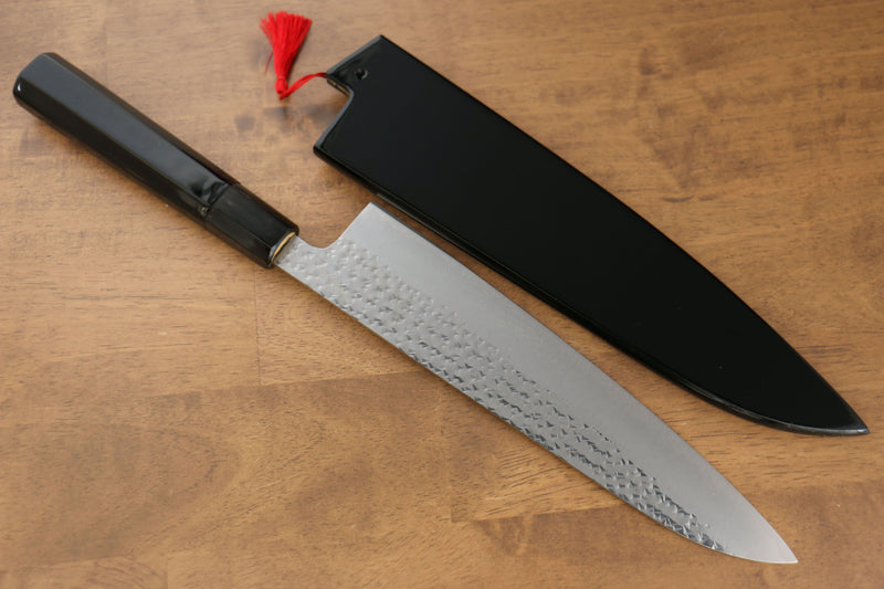 Yu Kurosaki Senko R2/SG2 Martelé Dragon Chinkin Gyuto  240mm Laqué Manipuler avec Gaine - japanny-FR