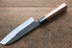 Shungo Ogata Acier Blanc No.2 Finition noire Santoku  165mm Noix Manipuler - japanny-FR