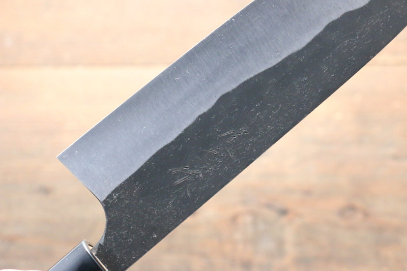 Shungo Ogata Acier Blanc No.2 Finition noire Santoku  165mm Noix Manipuler - japanny-FR