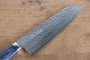 Kunihira VG1 Martelé Santoku  170mm Bois de pakka bleu Manipuler - japanny-FR