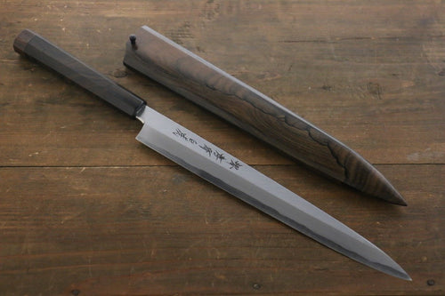 Sakai Takayuki Byakko Acier Blanc No.1 Yanagiba  270mm Le kaki siamois Manipuler Avec gaine - japanny-FR