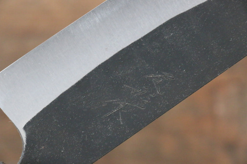 Shungo Ogata Acier Blanc No.2 Kurouchi Damas Santoku  165mm Jarrah Manipuler - japanny-FR